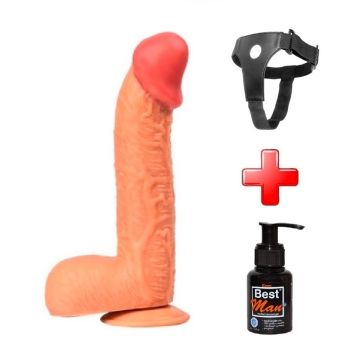 27 cm Dev Boy Belden Bağlamalı Realistik Vantuzlu Dildo Penis