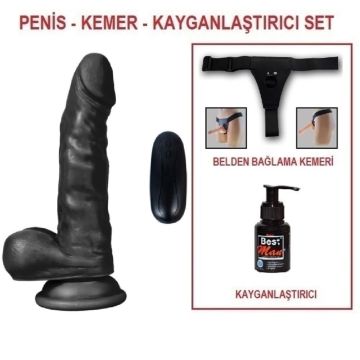 Belden Bağlamalı 17 cm Titreşimli Gerçekçi Silikon Vantuzlu Zenci Penis - Hunk Eagle