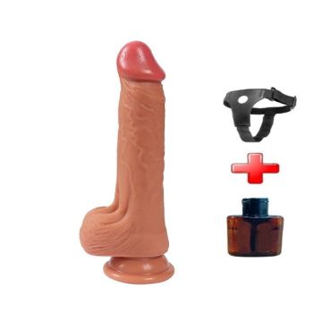 Jack 20 cm Çift Katmanlı Realistik Vantuzlu ve Bağlamalı Dildo | Güvenilir Sexshop - 1
