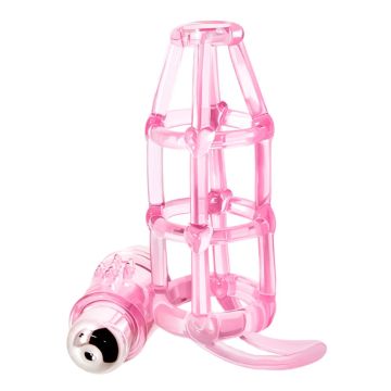 Sweet Cage Klitoris Uyarıcılı Güçlü Titreşimli Penis Kılıfı Pembe