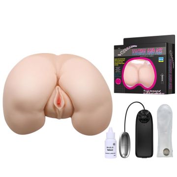 Lifelike 2 İşlevli Isıtmalı & Titreşimli Suni Vajinal ve Anal Mastürbatör - 1