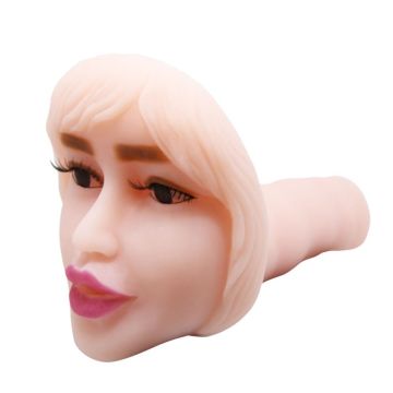 3D Gerçekçi Yüz Şeklinde Titreşimli Oral Mastürbatör - 1