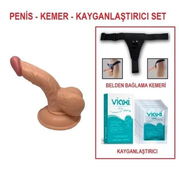 13 cm Vantuzlu Belden Bağlamalı Realistik Penis Anal Vajinal Dildo