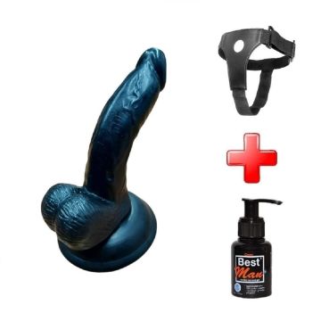 13 cm Vantuzlu Realistik Zenci Belden Bağlamalı Penis Anal Vajinal Dildo